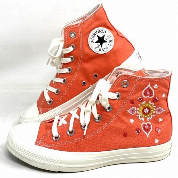 Converse Shoes - Converse Ctas High Top Shoes For Women Orange A02203F Canvas Casual Sneakers